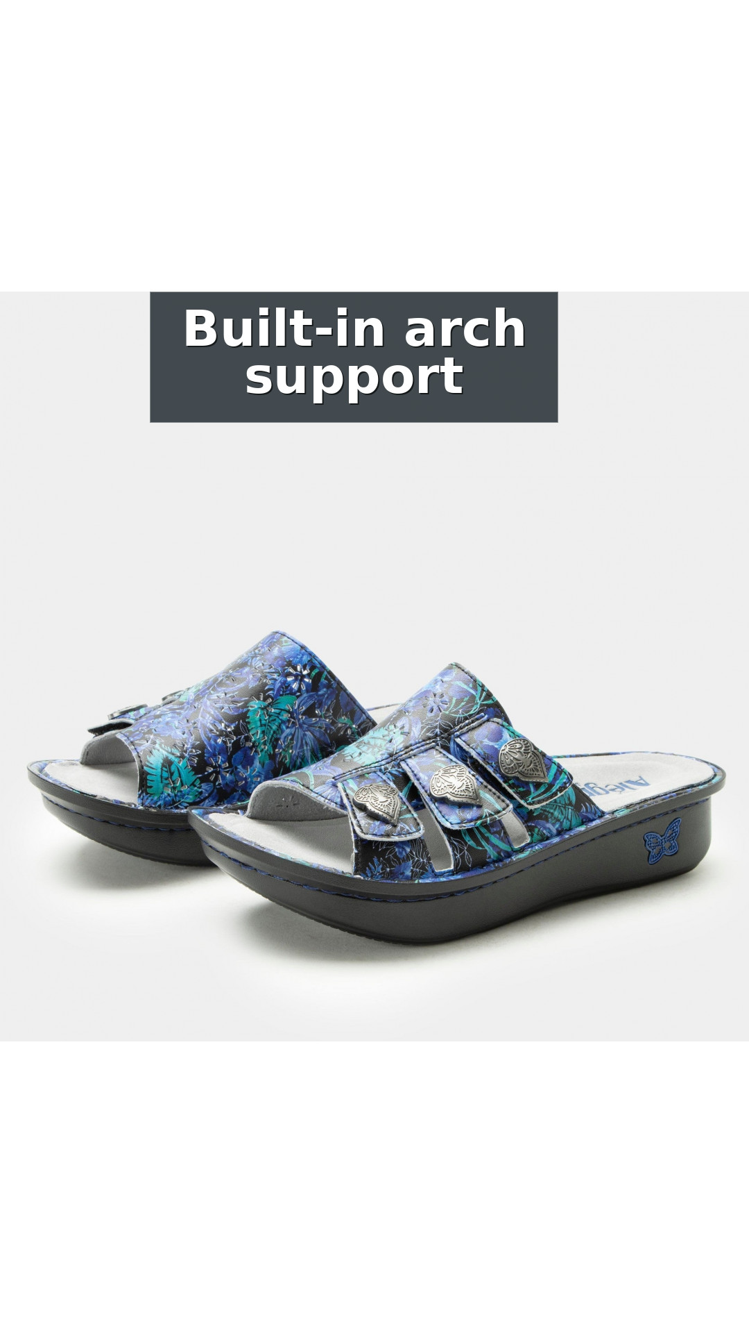 Alegria Julee Comfort Arch Support Women's Slide Sandal style detail 3: Built-in arch support