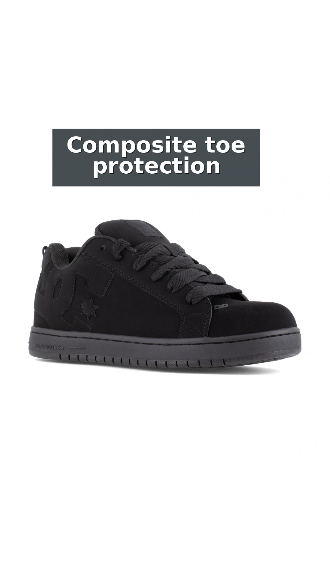 DC Work Crew Court Graffik Work Men's Composite Toe - Men's Work Shoe - Black style detail 2: Composite toe protection