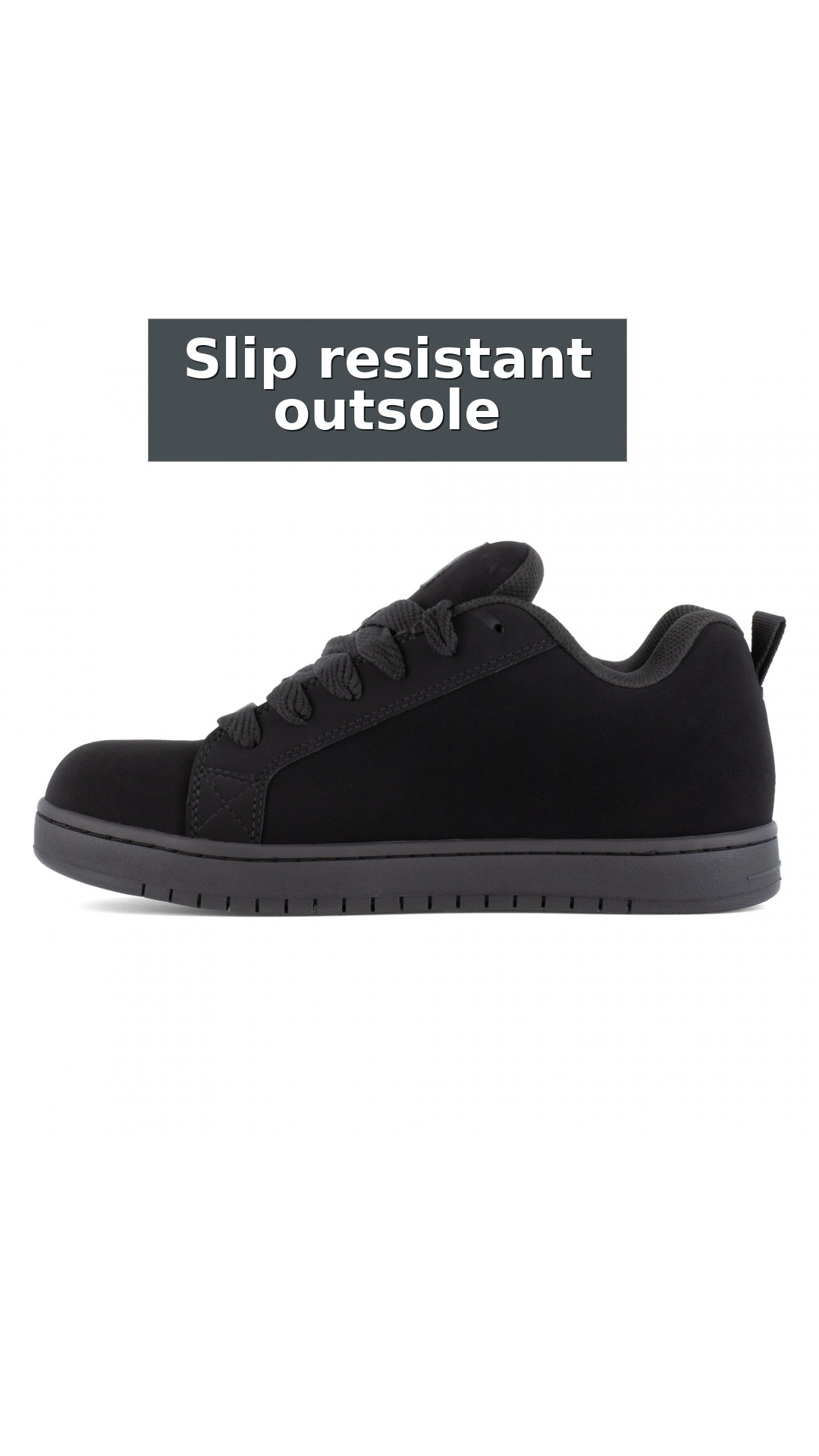 DC Work Crew Court Graffik Work Men's Composite Toe - Men's Work Shoe - Black style detail 4: Slip resistant outsole