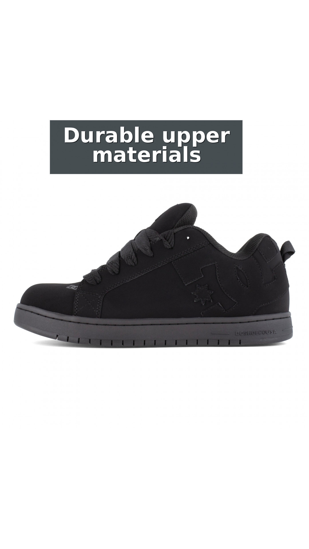 DC Work Crew Court Graffik Work Men's Composite Toe - Men's Work Shoe - Black style detail 5: Durable upper materials