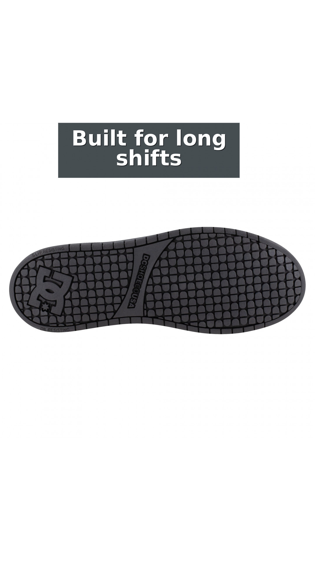 DC Work Crew Court Graffik Work Men's Composite Toe - Men's Work Shoe - Black style detail 8: Built for long shifts